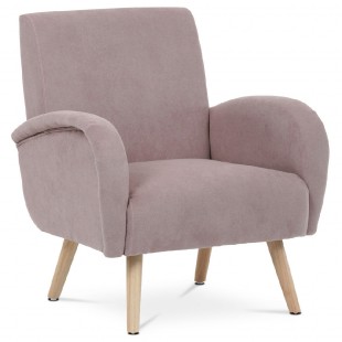 Křeslo relaxační, růžová látka, dřevěné nohy. AK-345 PINK2